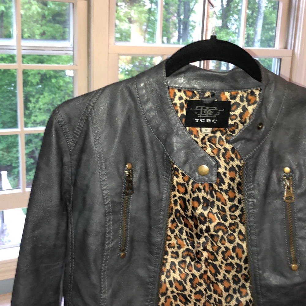 Grey leather jacket